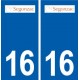 16 Segonzac logo ville autocollant plaque sticker
