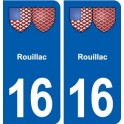 16 Rouillac blason ville autocollant plaque sticker