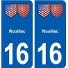 16 Rouillac blason ville autocollant plaque sticker