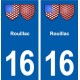 16 Rouillac blason ville autocollant plaque sticker