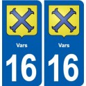16 Vars blason ville autocollant plaque sticker