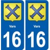 16 Vars blason ville autocollant plaque sticker