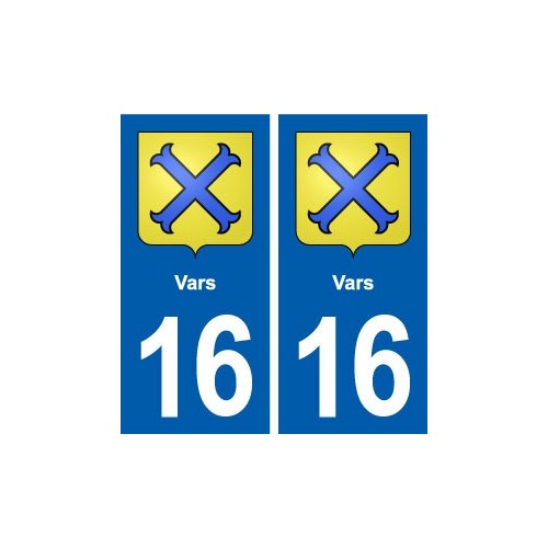16 Vars blason ville autocollant plaque sticker