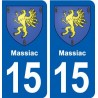 15 Massiac blason ville autocollant plaque sticker