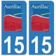 15 Aurillac ville autocollant plaque