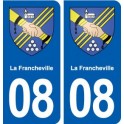 08 La Francheville blason ville autocollant plaque stickers