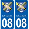 08 La Francheville blason ville autocollant plaque stickers