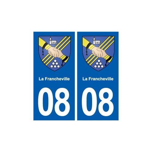08 La Francheville blason ville autocollant plaque stickers