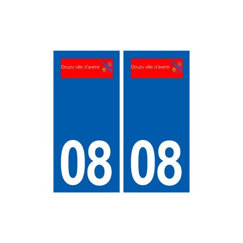 08 Douzy logo ville autocollant plaque stickers