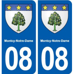 08 Montcy-Notre-Dame blason ville autocollant plaque stickers