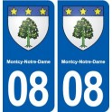 08 Montcy-Notre-Dame blason ville autocollant plaque stickers