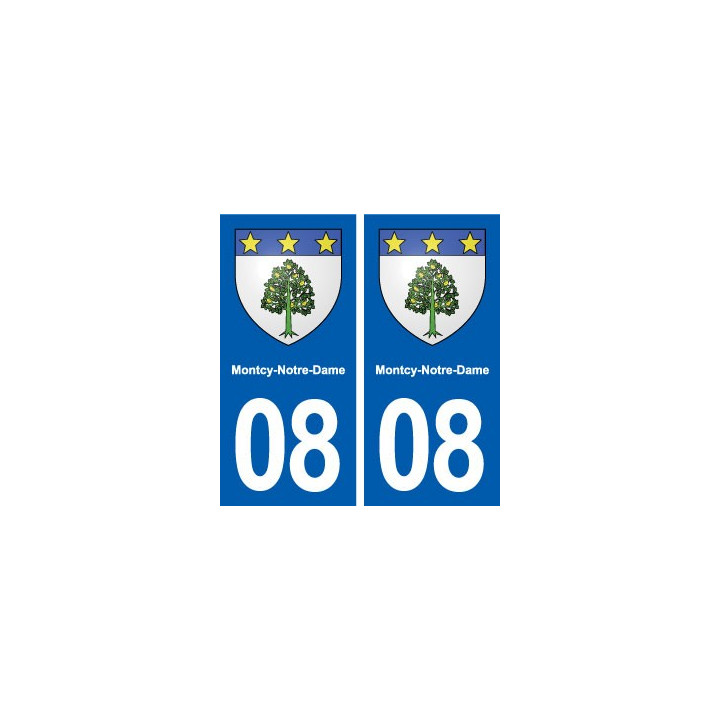 08 Montcy-Notre-Dame blason ville autocollant plaque stickers