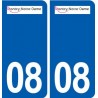 08 Montcy-Notre-Dame logo ville autocollant plaque stickers