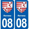 08 Renwez blason ville autocollant plaque stickers