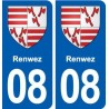 08 Renwez blason ville autocollant plaque stickers