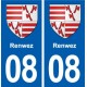 08 Renwez blason ville autocollant plaque stickers