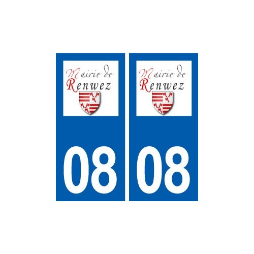 08 Renwez logo ville autocollant plaque stickers