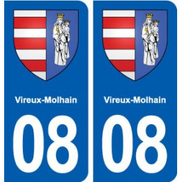 08 Vireux-Molhain blason ville autocollant plaque stickers