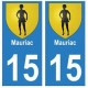 15 Mauriac ville autocollant plaque