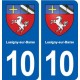 10 Lusigny-sur-Barse blason ville autocollant plaque stickers