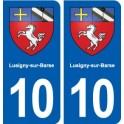10 Lusigny-sur-Barse blason ville autocollant plaque stickers