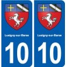 10 Lusigny-sur-Barse blason ville autocollant plaque stickers
