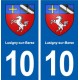 10 Lusigny-sur-Barse blason ville autocollant plaque stickers