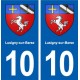 10 Lusigny-sur-Barse blason ville autocollant plaque stickers