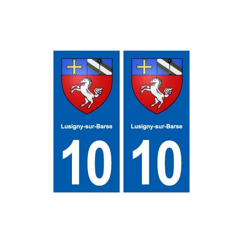 10 Lusigny-sur-Barse blason ville autocollant plaque stickers