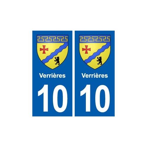 10 Verrières blason ville autocollant plaque stickers