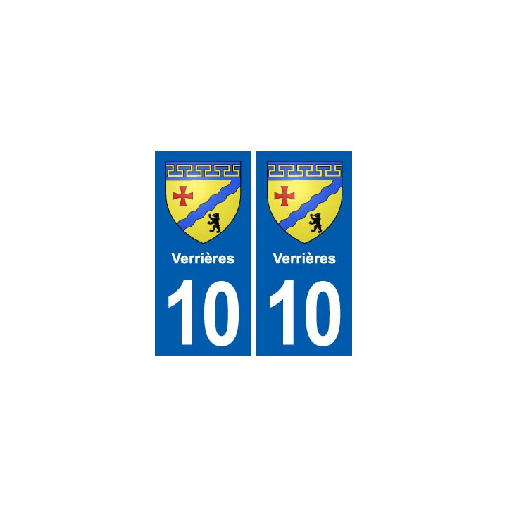 10 Verrières blason ville autocollant plaque stickers