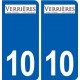 10 Verrières logo ville autocollant plaque stickers