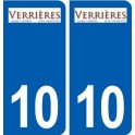 10 Verrières logo ville autocollant plaque stickers