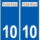 10 Verrières logo ville autocollant plaque stickers