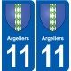 11 Argeliers blason ville autocollant plaque stickers