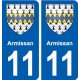 11 Armissan blason ville autocollant plaque stickers