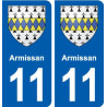11 Armissan blason ville autocollant plaque stickers