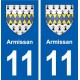 11 Armissan blason ville autocollant plaque stickers