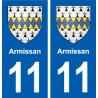 11 Armissan stemma, città adesivo, adesivo piastra