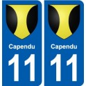 11 Capendu blason ville autocollant plaque stickers