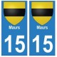 15 Maurs ville autocollant plaque