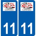 11 Capendu logo ville autocollant plaque stickers