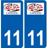 11 Capendu logo ville autocollant plaque stickers