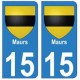 15 Maurs ville autocollant plaque