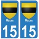 15 Maurs ville autocollant plaque