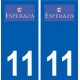 11 Espéraza logo ville autocollant plaque stickers
