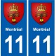 11 Montréal blason ville autocollant plaque stickers