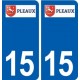 15 Pleaux logo ville autocollant plaque sticker