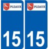 15 Pleaux logo ville autocollant plaque sticker