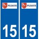15 Pleaux logo ville autocollant plaque sticker
